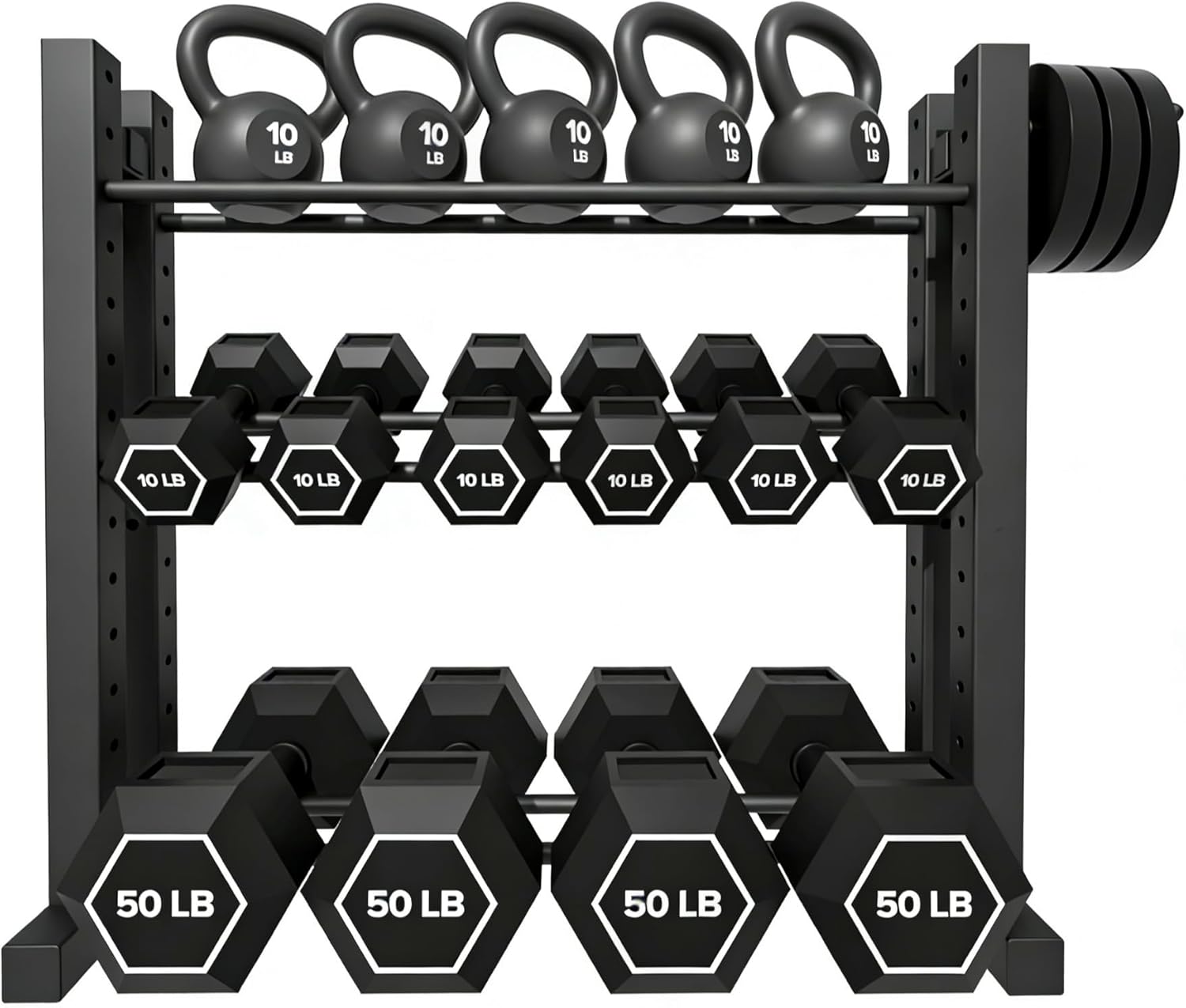 Home Gym Rack - حامل دمبل ثلاثي الطبقات للاستخدام المنزلي،