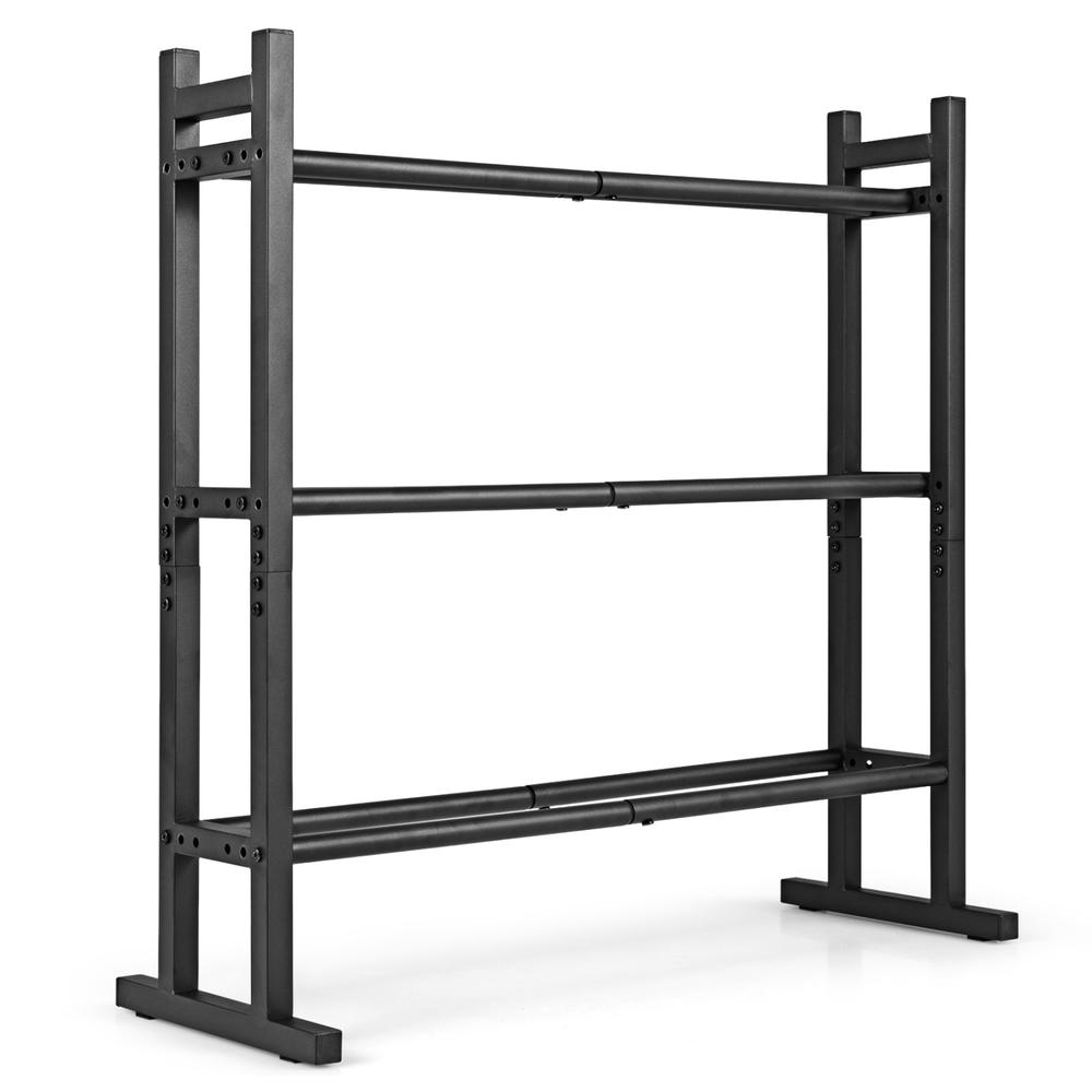 Home Gym Rack - حامل أثقال ثلاثي الطبقات شديد التحمل،