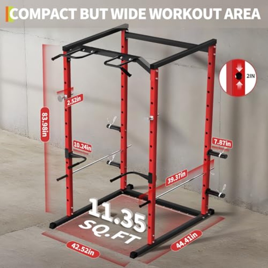 قفص تمارين قوي مع قضيب سحب، رف - مراجعة Squat Rack Power وسعره