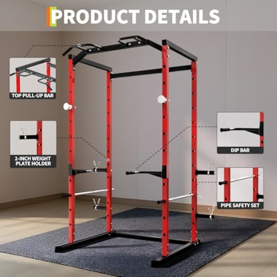 قفص تمارين قوي مع قضيب سحب، رف - مراجعة Squat Rack Power وسعره