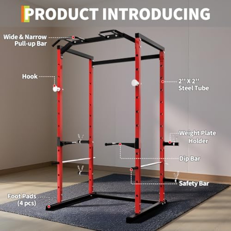قفص تمارين قوي مع قضيب سحب، رف - مراجعة Squat Rack Power وسعره