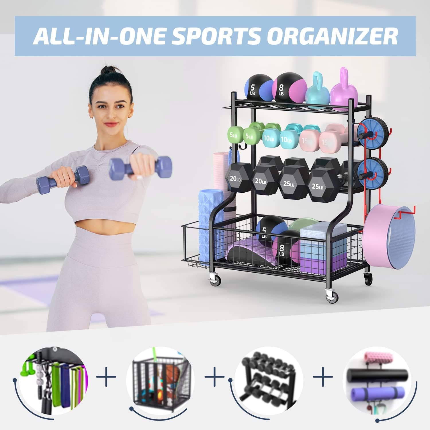 حامل دمبلز للصالة الرياضية الم - مراجعة Home Gym Rack وسعره